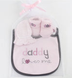 BABY SET DADDY LOVES ME PINK