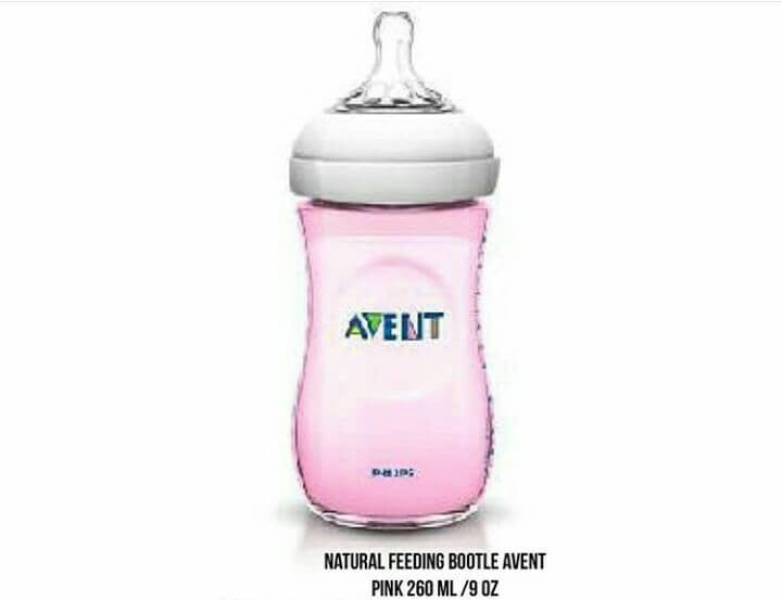 Natural Feeding Bottle Avent Pink 260 ml/9 oz